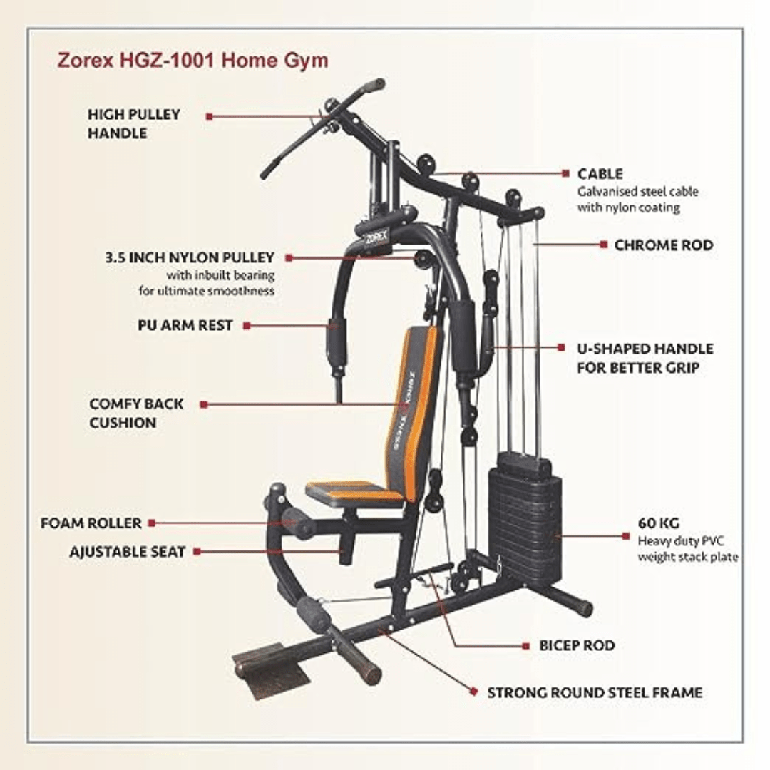 Zorex Fitness HGZ-1001 Home Gym with Multiple Exercise Functions - Image 5