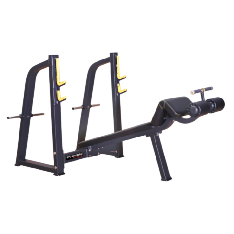 Everise Fitness EFB-103 Olympic Decline Bench I Integrated Leg Holder I Commercial-Grade Finish I Targets Lower-Chest Muscles