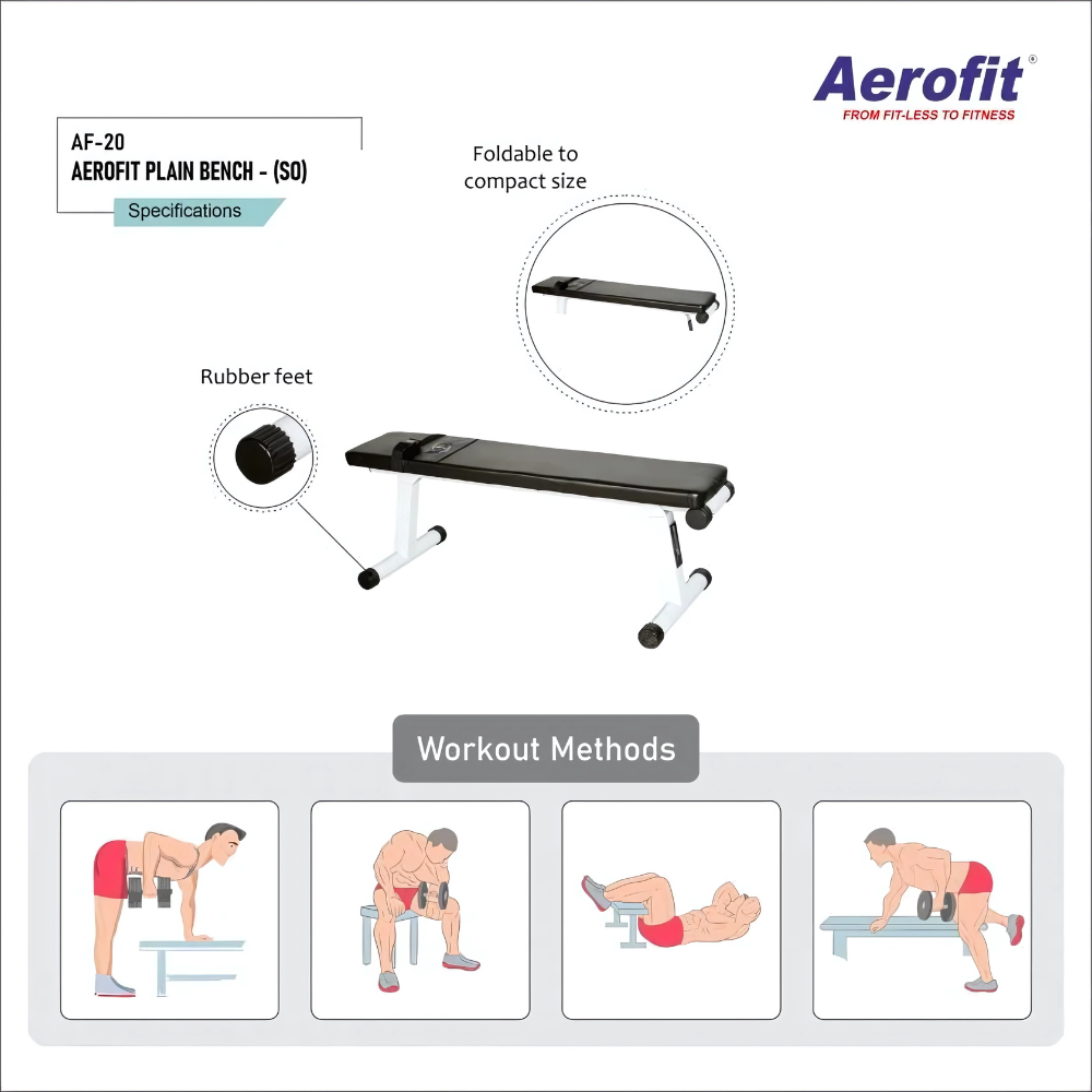 Aerofit AF-20 Plain Bench (Sit Up Bench) - Image 3