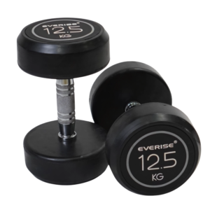 FITPRO Fitness Black Rubber Coated Dumbbells