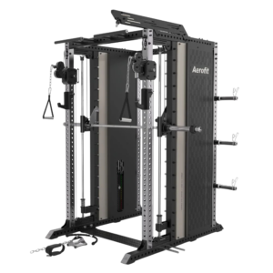 AEROFIT AF-2315 SMITH MACHINE HALF RACK COMBO (WITH LAT PULL DOWN ATTACHMENT)