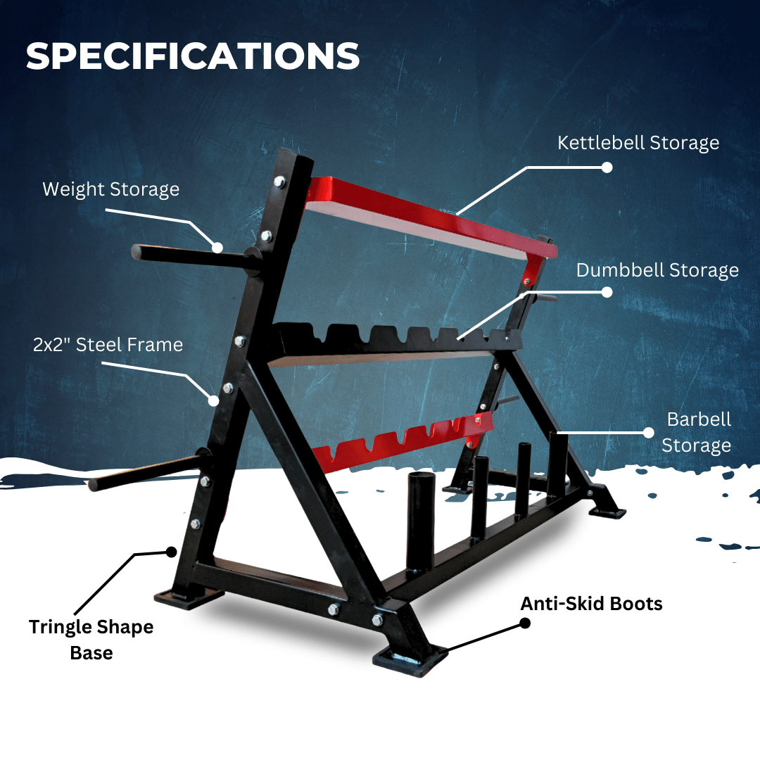 Fitpro Fitness FP-115A Dumbbell/Weight Plate Stand (3 TIER) - Image 5