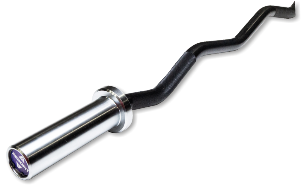 Aerofit Curl Black Chrome Barbell I Designed for Arms-Focused Lifts I Solid Steel Construction I Reduced Strain on Wrist and Elbows