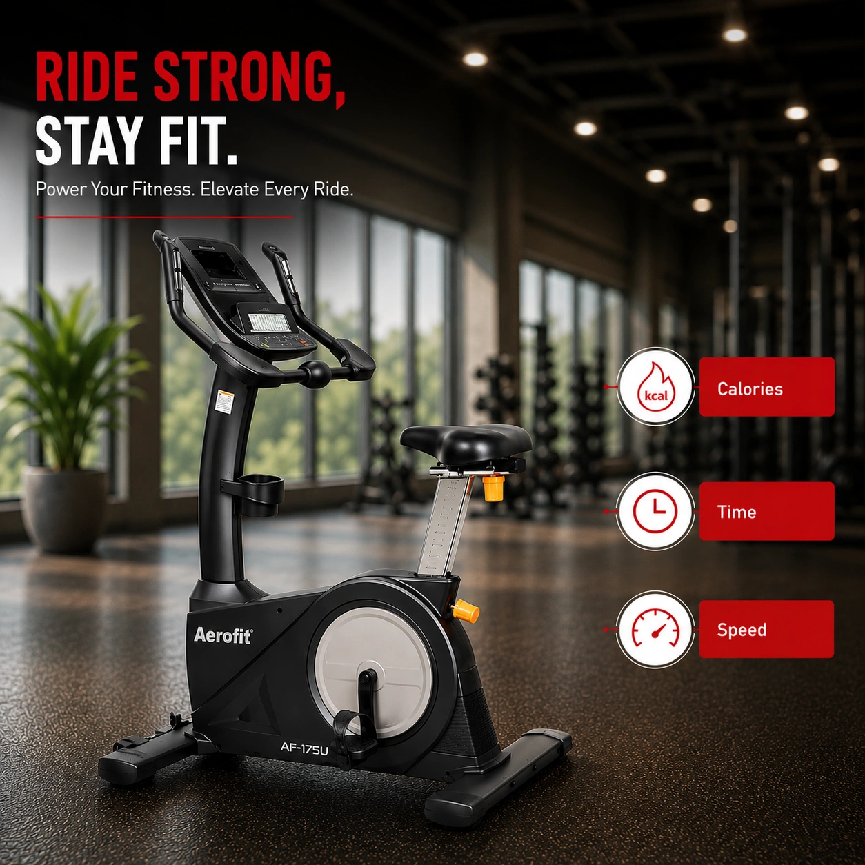 AF-175U Commercial Upright Exercise Bike - Image 6