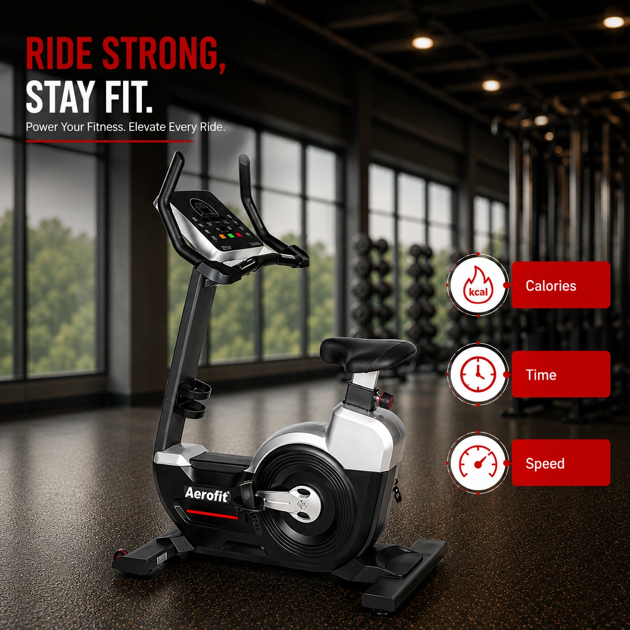 AF-178U Commercial Gym Upright Bike - Image 4