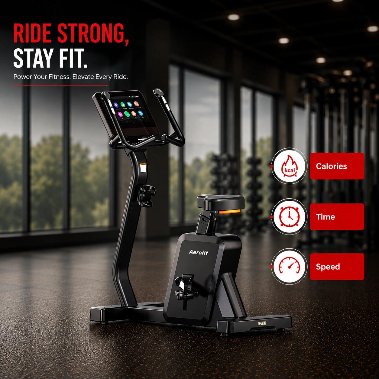 AF-179U Commercial TFT Upright Bike - Image 3