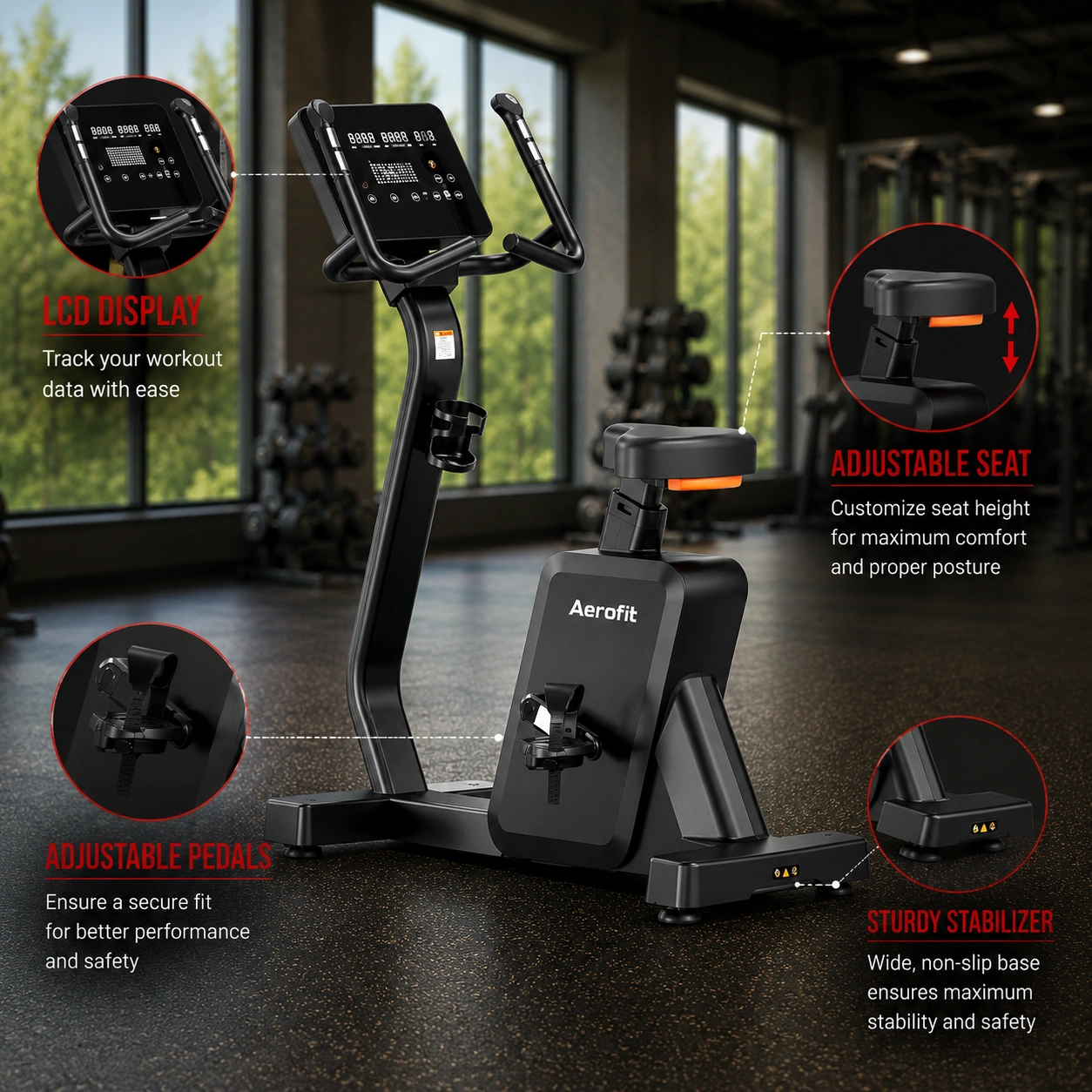 AF-179U Advanced Commercial Upright Bike - Image 4