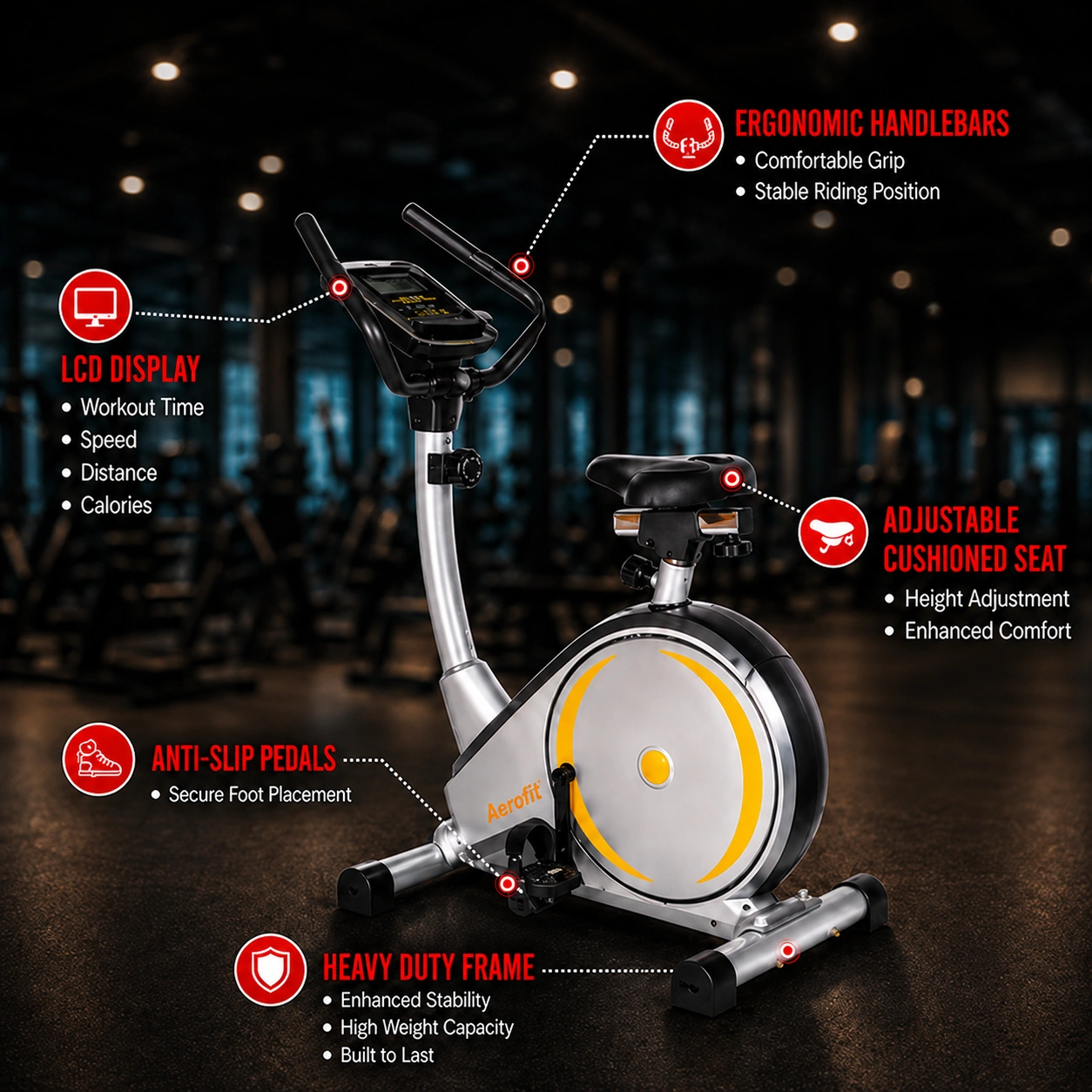 AF-278U Mid-Range Semi-Commercial Upright Bike - Image 5