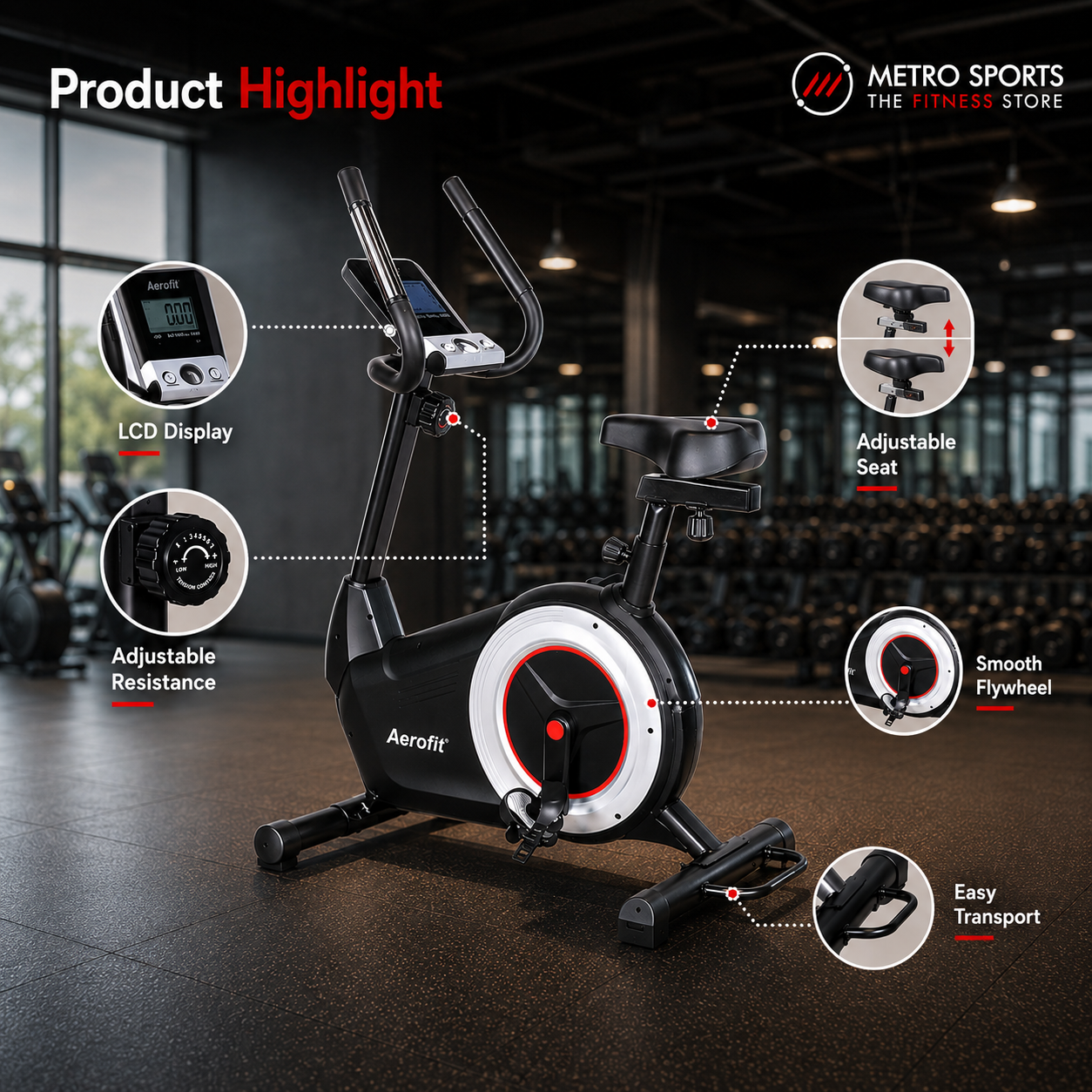 AF-280U Premium Semi-Commercial Upright Bike - Image 5