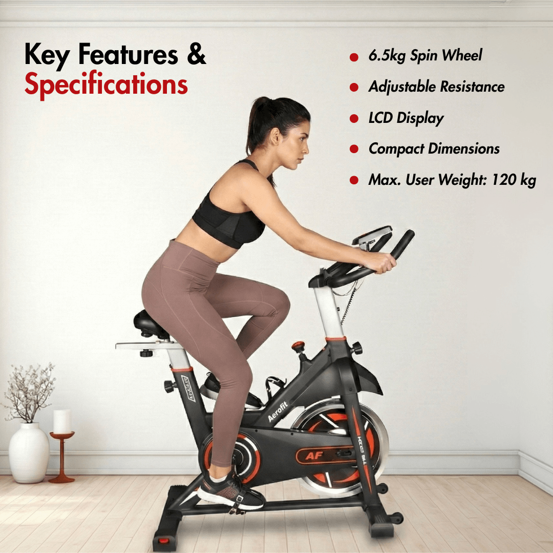 AF-296 Spin Bike I 6.5 kg Spin Wheel I Max. User Weight: 120 kg I LCD Console I Adjustable Resistance - Image 3