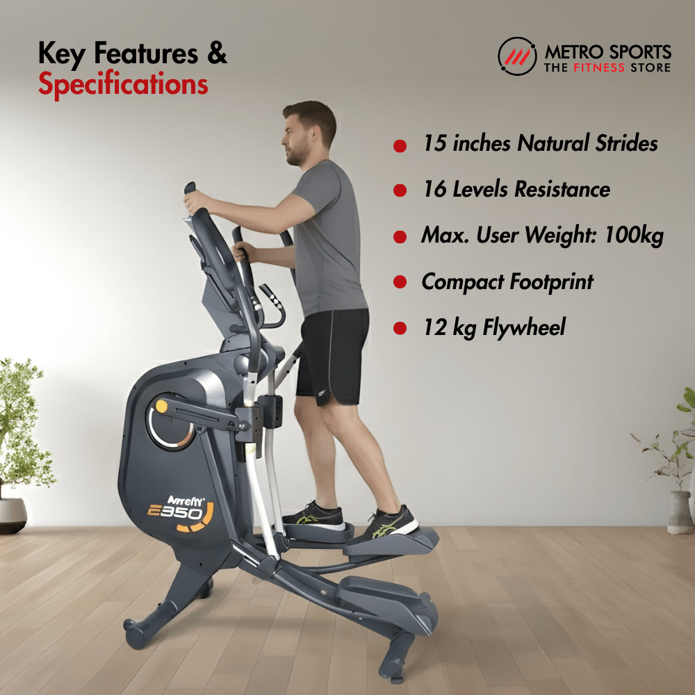 AF-350EL Elliptical Cross Trainer I 12 kg Magnetic Flywheel I 16 Levels Resistance I 12 Workout Programs I Max. User Weight: 100 kg - Image 2