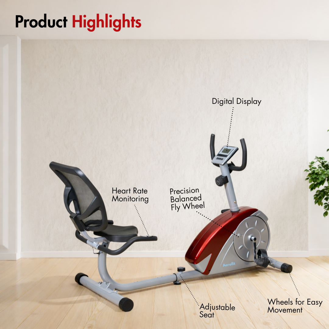 AF-661R Recumbent Bike I Adjustable Seat I 5 kg Fly Wheel I LCD Display I Max. User Weight: 100 kg - Image 2