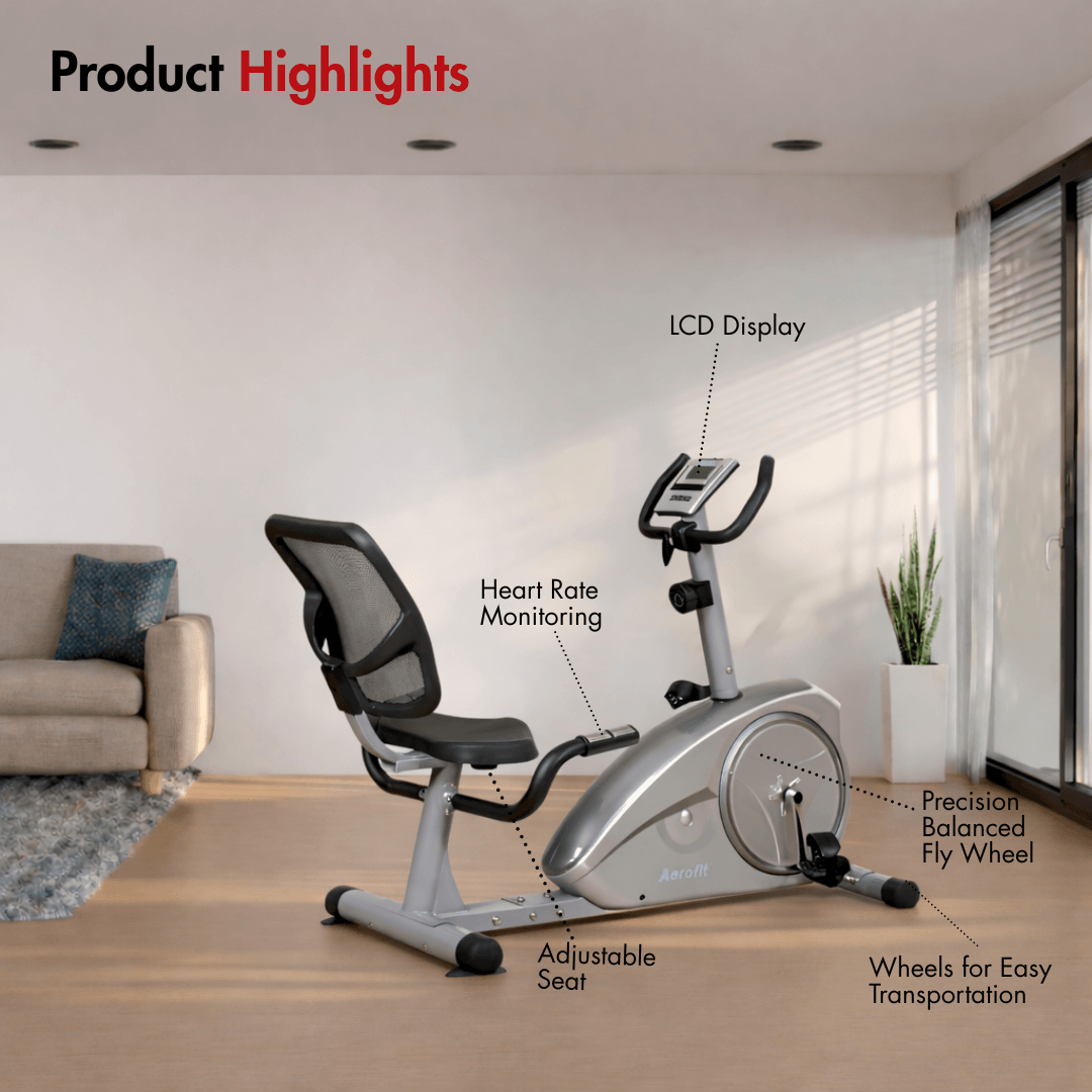 AF-662R Recumbent Bike I 6 kg Fly Wheel I LCD Display I Max. User Weight: 100 kg I Resistance Level: 8 Levels - Image 2