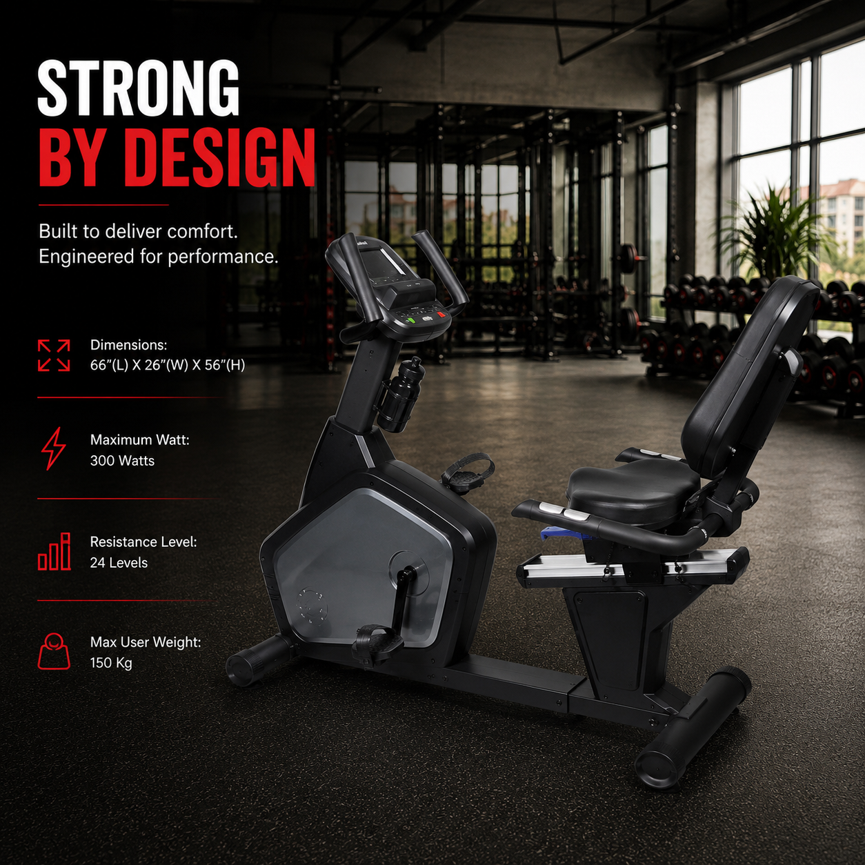 AF-162R Self-Generated Power Recumbent Bike - Image 3