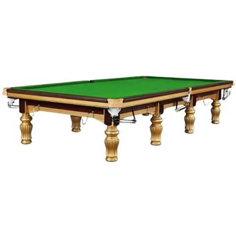 Snooker Omega Table I Double-Bolted Rigid Frame I Cherry And Golden Finish I Steel Block Cushions I