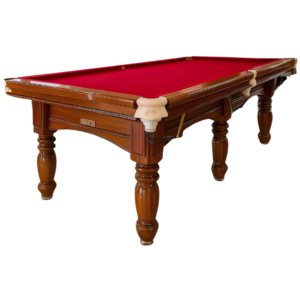 Retro Pool Table I Solid Wood Frame I Laminated Cushions I High-Quality Aramith Belgium Pool Ball Set I Teakwood Finish