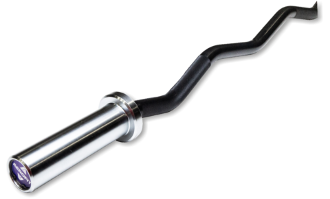 Curl Black Chrome Barbell I Designed for Arms-Focused Lifts I Solid Steel Construction I Reduced Strain on Wrist and Elbows
