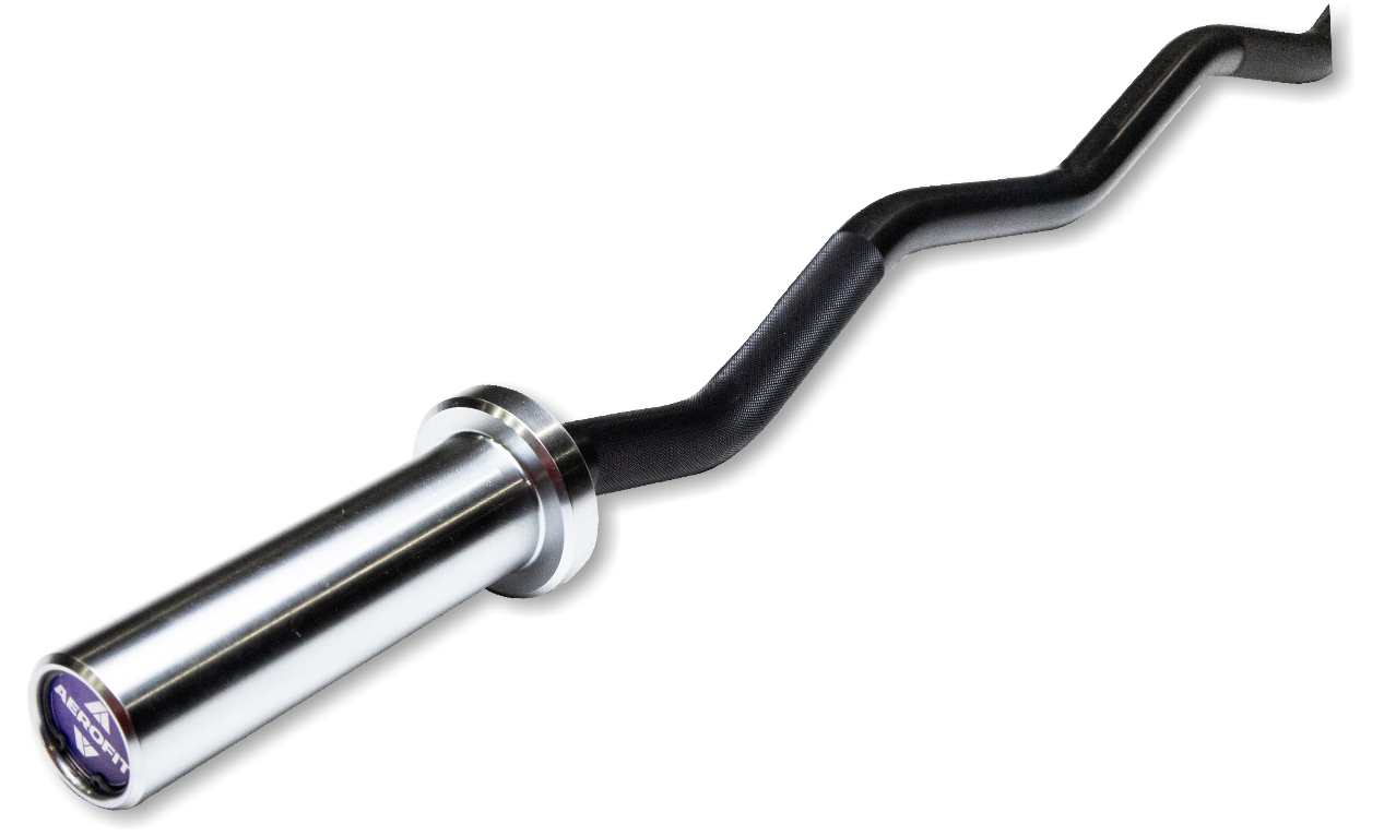 Curl Black Chrome Barbell I Designed for Arms-Focused Lifts I Solid Steel Construction I Reduced Strain on Wrist and Elbows